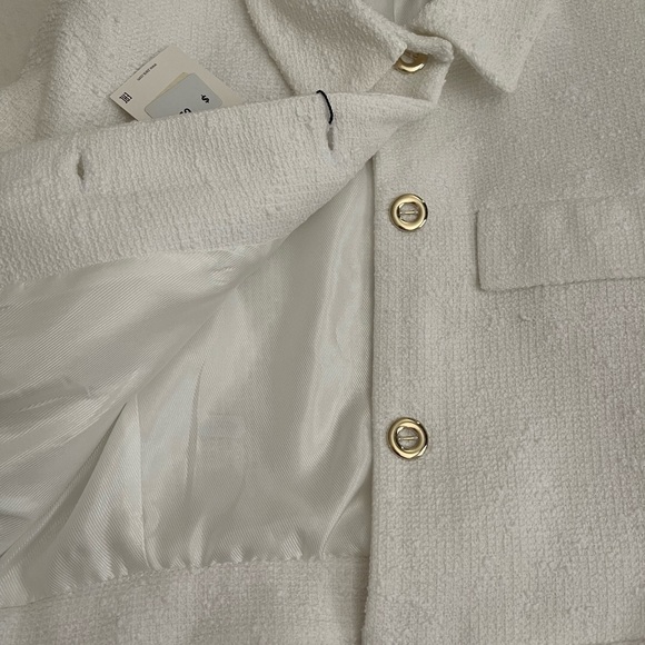 Zara Cropped Tweed Jacket Size Large - Picture 2 of 2